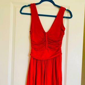 ModCloth | Red jersey knit dress with braid detail